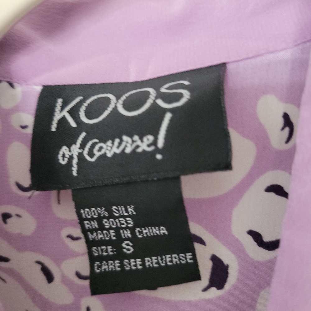 Koos of Course Womens Silk Long Sleeve Artsy Buttondown Blouse Size Small - Picture 2 of 3